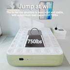 Air Mattress with Battery Pump, Rechargeable USB-C Electric Pump, Dutch Velvet Surface Self Inflatable Mattress Queen, Portable Air Bed for Camping, Indoor and Outdoor (18" Green)