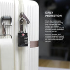 Luggage Locks TSA Approved Travel Essentials, TSA Locks for Luggage, 3 Digit Combination Padlock with Code, Combo Small Padlock for Suitcase, Backpack, Bag Zipper, Locker, Gun Case, 1-Pack