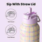 BOTTLE BOTTLE 32oz Insulated Water Bottle Stainless Steel Sport Water Bottle with Straw Dual-use Lid Design for Gym with Pill Box