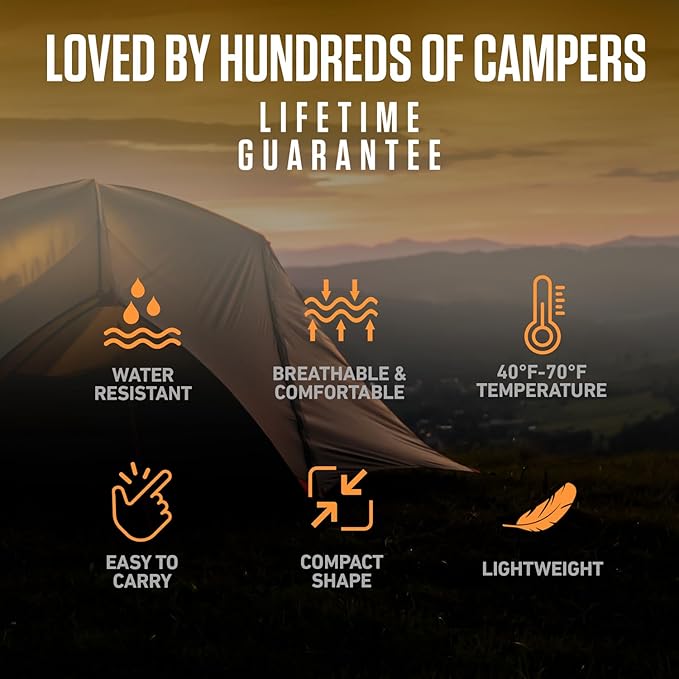 VENTURE 4TH Backpacking Sleeping Bag – XXL, Double and Single Sizes - Lightweight Warm & Cold Weather Sleeping Bags for Adults, Kids & Couples – Ideal for Hiking, Camping & Outdoor Adventures