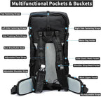 Hiking Backpack,30L +10L Extra Large Capacity Hiking Bag,Internal Frame Camping Backpack,Upgraded X-PAC Lightweight Sport Daypack Travel Backpacks Fit For Mountain Climbing Camping (Black)