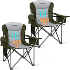 KingCamp Oversized Camping Folding Chair, Heavy Duty 450 LBS with Lumbar Support, Padded seat with Cup Holder&Cooler Bag, Ideal for Camp, Fishing, Sports Event, Backyard, Patio, Lawn