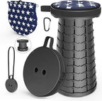 ALEVMOOM Upgraded Folding Stool with Cushion,Portable Collapsible Retractable Stool,Outdoor Chair,Yet More Sturdy Load Capacity 440lbs for Camping Garden Fishing Hiking BBQ with Carry Bag