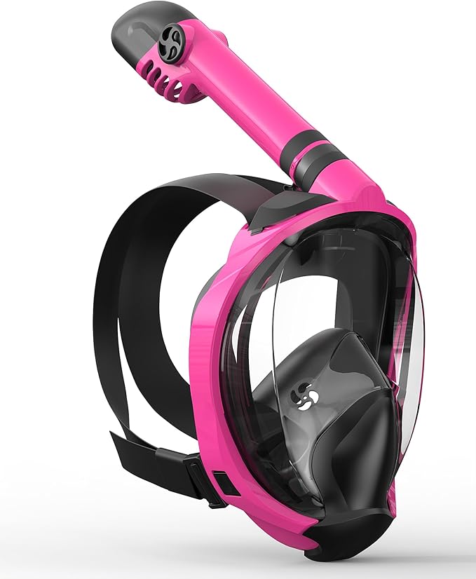 Zenoplige Full Face Snorkel Mask Adults,Dry-Top Snorkeling Gear with Camera Mount,Foldable 180-Degree Panoramic Scuba Mask for Snorkeling Diving Swimming Travel,Snorkel Mask Anti-Fog & Anti-Leak