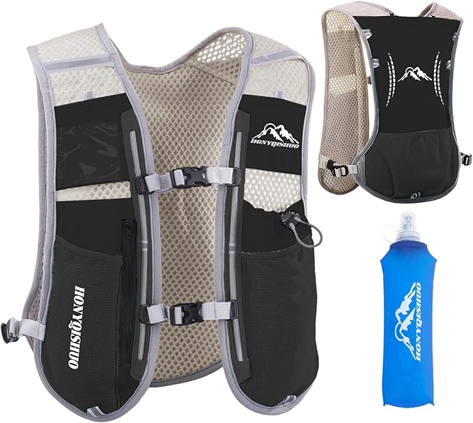 Hydration Vest Pack Backpack, Running Vest for Women Men Adjustable Chest Straps Running Hydration Vest for Trail Hiking