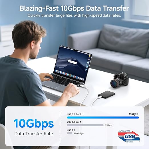 Cable Matters [USB-IF Certified] 10 Gbps Gen 2 USB C Cable - 3.3ft / 1m, Supports Up to [4K@60Hz Video, 100W Charging, 10Gbps Data Transfer], White