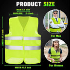 JaGely High Visibility Safety Vest Bulk Reflective Mesh Security Vest for Men Women Work Cycling Runner Neon