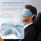 Sleep Mask, Premium Eye Mask for Sleeping, Total Blackout, Superior Soft Comfort, Upgraded 3D Ergonomic Designed Sleeping Mask for Home, Office, Travel, Meditation, Sky Blue