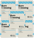 Rhino Rescue 5 Pack 4" X 4" Burn Dressing, Burn Gel Cooling Soothing Cream Relief Burn First Aid Supplies (5)