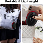 for Earbuds Carrying Case, Small Oval Storage Cases, Tech Pouch, Portable Storage Earbud Pouch Bag for Earbuds, in-Ear Headphones, Earphones, Headsets, Hearing Aids, USB Charging Cable, Red