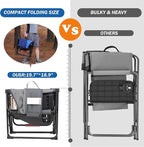 Camping Folding Chairs for Outside, Foldable Camp Chairs for Adults Heavy Duty, Oversized Directors Camping Chair with Table for Picnic, Lawn Large Comfy Camping Chair, 350 LBS Capacity, Blue