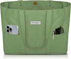 HOMESPON Large Canvas Tote Bag for Women Everything Bag with Pockets and Laptop Sleeve