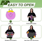 ALEVMOOM 2025 Upgraded XXL Collapsible Stool with Cushion 19.7",1000lbs Max Weight,Wider & Taller Pop Up Seat, Heavy Duty Portable Retractable Folding Chair or Travel Foot Rest for Camping & Outdoors