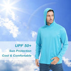 ProtectX High Visibility Sun Protection Lightweight Long Sleeve Hoodie, UPF 50+ Quick-Dry, SPF UV Shirt, Active Wear