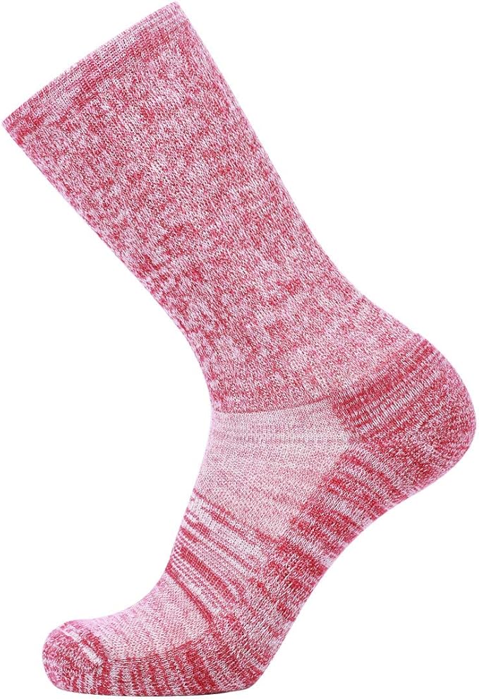 EnerWear 4 Pack Women's Merino Wool Outdoor Hiking Trail Crew Sock