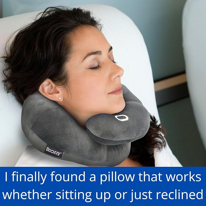 BCOZZY Neck Brace Pillow - Patented Relief for Neck Pain and Supportive Sleep-Soft, Washable, and Adjustable for Comfortable Resting. Gray Large