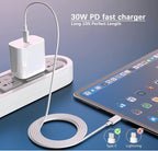 30W iPhone 17 16 15 Chrager Fast Charging for iPhone 17 16 Pro Max 15 Plug iPad USB C, 30 Watts Type-c Gan PPS Wall Chrager Plug Block & Long 10ft USB C to C Cable, 1Pack White