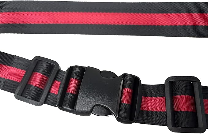 MAGARROW 65" 1.5" Utility Straps with Buckle Adjustable, 4-Pack (RED/Black (4-PCS))