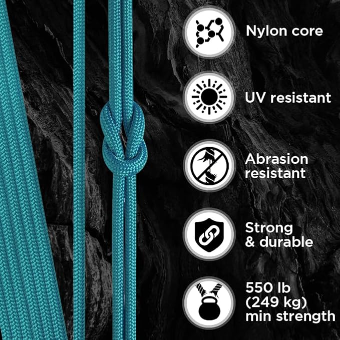 TECEUM 5/32" Paracord Rope 1000 – 1000ft / 200ft / 100ft / 50ft – Tactical Parachute Cord 4mm – 45+ Colors – Nylon String for Survival & Camping Gear – Stripe Cord for Survival – Utility Rope