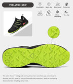 Mens Trail Running Shoes Waterproof Non-Slip Hiking Walking Sneakers for Outdoor Trailing Trekking Camping Quest Black