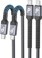 PRAKIE USB C Cable 3FT, 2Pack USB-C to USB-C Charger Cable, USBC Fast Charging Nylon Braided USBC iPhone Charger Cord Compatible with iPhone 16/15/Pro Max/PlusSamsung Galaxy S23/LG and More