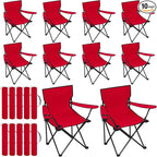 Huwena 10 Pack Folding Camping Chairs Bulk with Cupholder Carry Bags Lightweight Camp Chairs Collapsible Portable Outdoor Lawn Chair for Picnic, Beach, Outside