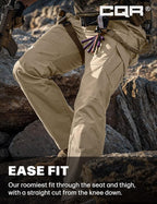 CQR Men's Tactical Pants, Water Resistant Ripstop Cargo Pants, Lightweight EDC Work Hiking Pants, Outdoor Apparel