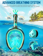 Zenoplige Full Face Snorkel Mask Adults,Dry-Top Snorkeling Gear with Camera Mount,Foldable 180-Degree Panoramic Scuba Mask for Snorkeling Diving Swimming Travel,Snorkel Mask Anti-Fog & Anti-Leak
