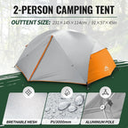 Forceatt Tent for 2 and 3 Person is Waterproof and Windproof, Camping Tent for 3 to 4 Seasons,Lightweight Aluminum Pole Backpacking Tent Can be Set Up Quickly,Great for Hiking