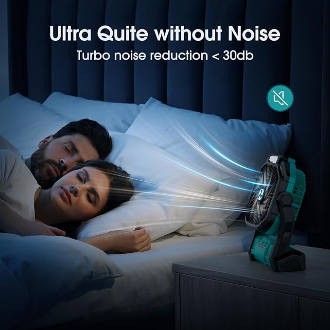 Portable Fan Rechargeable, 20000mAh Cordless Battery Powered Fan with LED Lantern, USB C Battery Operated for Travel Bedroom Home Camping Tent Office Beach Desk Fishing Table