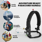 Insulated Water Bottle 32 oz, Triple Wall Vacuum Stainless Steel (Cold for 48 Hrs), Leak Proof & Non-BPA, Modern Water Flask Jug with Paracord Handle & Straw Spout Lids, Magic Black