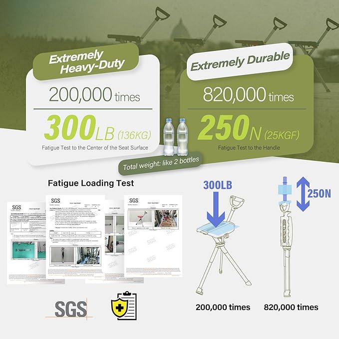 STEP2GOLD Ta-Da Chair Series 2- Portable Walking Stick, Cane with Seat, Foldable Chair, Hiking Stick, for Camping, Hiking, Lightweight Aluminum, Easy Carry, Anti-Slip