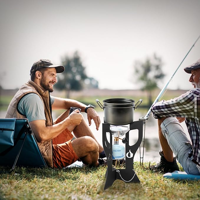 ONLYFIRE Portable Camping Stove with Storage Bag, Outdoor Propane Gas Stove for Picnic, Tailgating, Car Travel, Patio, RV Trip, Detachable Camp Stove GS354