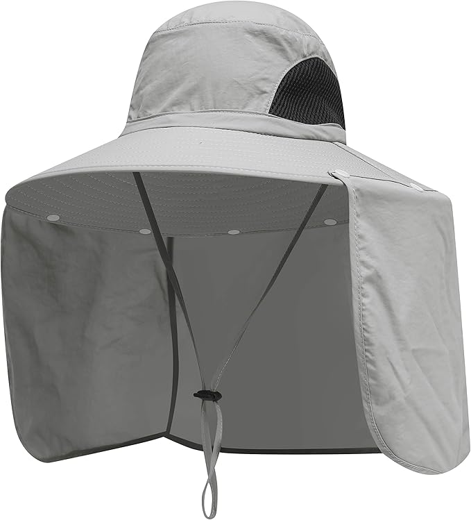 Sun Blocker Hats Outdoor Sun Protection Fishing Cap with Neck Flap Large Brim Outdoor Hat