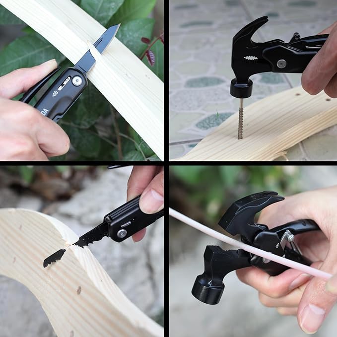 Gifts for men,Multitool Hammer 15 in 1 Camping Accessories Survival Gear,Christmas Stocking Stuffers Unique Brithday Gift Ideas