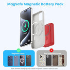 Magnetic Portable Charger 10800mAh,4-in-1 Wireless Power Bank with iWatch Charger, QC4.0+20W PD Fast Charging USB C Battery Pack with LCD Display for Magsafe,iPhone 16/15/14/13/12,Apple Watch, Red