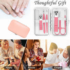 Manicure Set Women Nail Kit with Nail Clippers Eyebrow Tweezers Glass Nail File with Case Manicure Pedicure Kit Grooming Kit Personal Care Tools for Home Outdoor Travel Gift Giving Salon