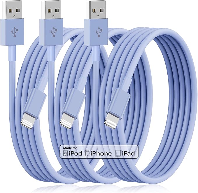 3Pack USB A to Lightning Cable 6FT, Fast Charging Cord for iPhone 14, Replacement for Apple Original Charger Cable for iPhone 14 13 12 11 Pro 11 XS MAX XR 8，Blue