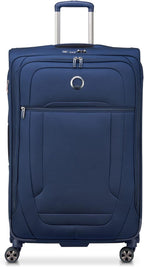 DELSEY PARIS Helium DLX Softside Expandable Luggage with Spinner Wheels, Navy Blue, Checked-Large 29 Inch