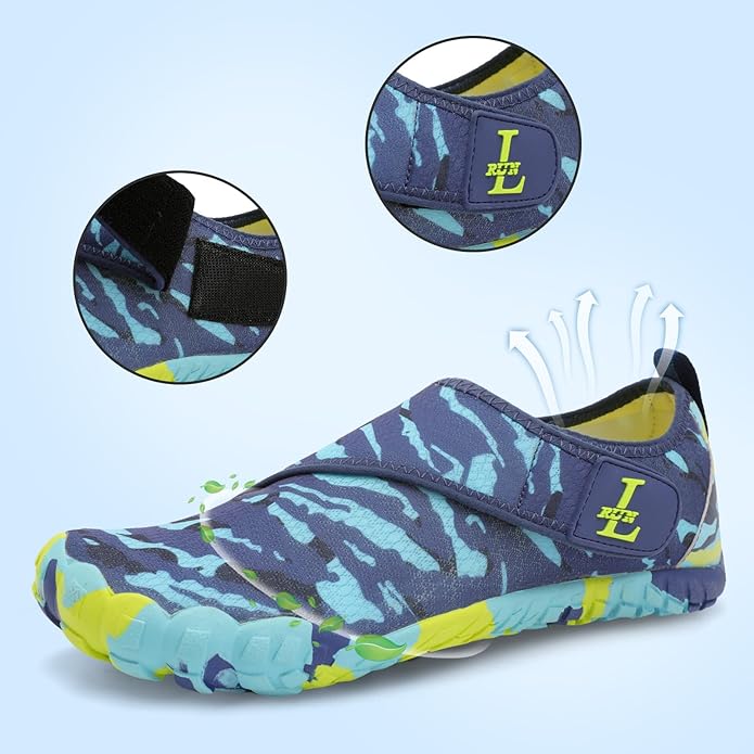 L-RUN Barefoot Water Shoes Women Mens Aqua Sock Athletic Hiking Water Sports Shoes for Swim Beach Pool Sand Diving Walking