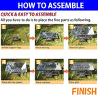 CAMPINGMOON Portable Camping Fire Pit Stainless Steel Foldable Collapsible BBQ Grill Wood Burning Charcoal 20x13-inch with Carrying Bag MT-3