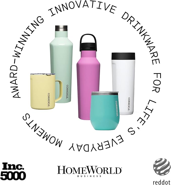 Corkcicle Classic Sport Canteen - Insulated Stainless Steel Water Bottle - Compact & Travel-Friendly - Durable - Dishwasher Safe - BPA Free - Non-Slip Silicone Base - 20 oz - Woodland Camo