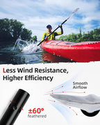 Abahub Adjustable Kayak Paddle 210-230 cm/ 230-250 cm Floating Kayaking Oars Boating Oars Canoeing Oars Black