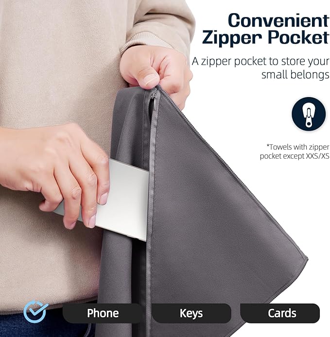 BAGAIL Camping Towel with EVA Case, Compact & Ultra Soft Microfiber Travel Towel - Super Absorbent & Lightweight Quick Dry Towels for Sports, Beach, Gym, Backpacking, Hiking and Yoga