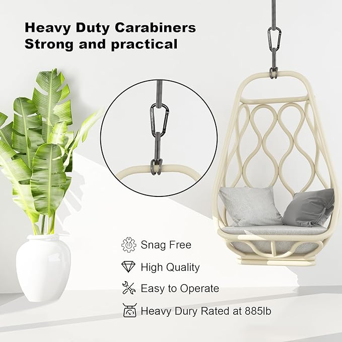 Carabiner Clip, 855lbs,3" Iron Heavy Duty Caribeaners for Hammocks, Camping Accessories,Hiking,Keychains,Outdoors and Gym etc,D Shaped Spring Hook Small Carabiners for Dog Leash,Harness and Key Ring.