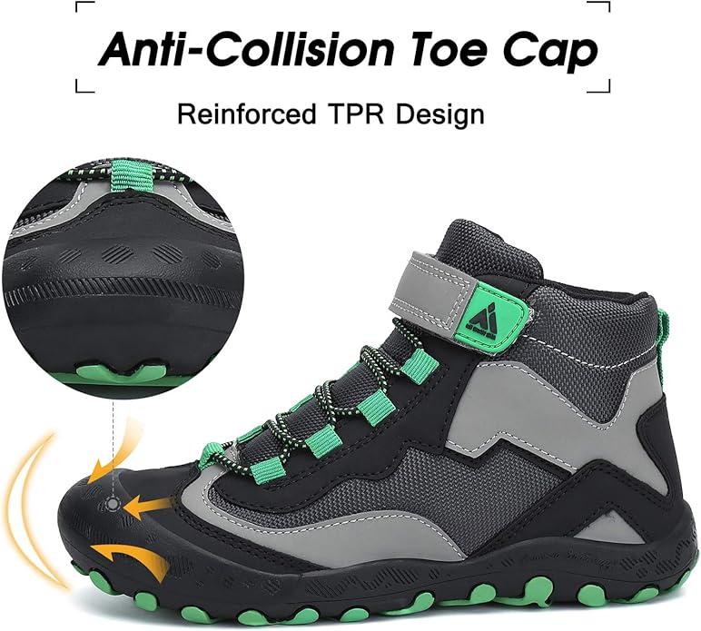 Mishansha Kids Hiking Boots Toddler Girls Boys Hiking Shoes Water-Resistant Anti-Collision Non-Slip Athletic Outdoor Trekking Boots