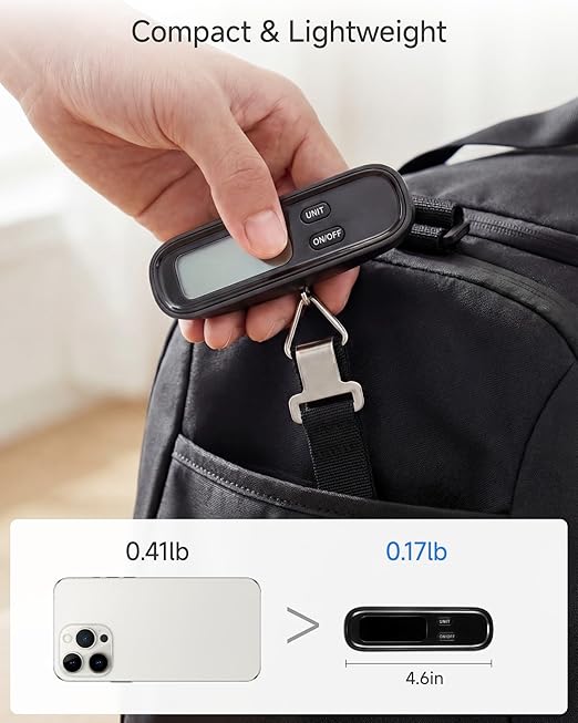 LUGGEX Luggage Weight Scale, Suitcase Scale, Luggage Scale Travel Digital, Travel Scale with Large LCD Display, Portable & Battery Included (Black, 2 Pack)
