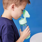 b.box Kids Water Bottle – Tritan Toddler Drink Bottle with Straw for School, Daycare, Travel w/Easy-Grip Triangular Design, Leak Proof Lid & Handle, BPA Free, Dishwasher Safe (Spearmint)