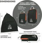 Beeyond Compression Packing Cubes Set - 6 Pieces for Travel and Luggage Organization, Includes Large & Small Cubes, Accessories Bag, and Laundry Bag