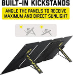 SunJack – 40 Watt Foldable Solar Panel, ETFE Waterproof Portable Solar Panel with Kickstands, USB-C PD30W, USB-A QC3.0, DC Output, Solar Panels for Camping, Hiking, Emergency Power